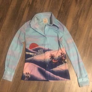 Egyptian print 70s  button down